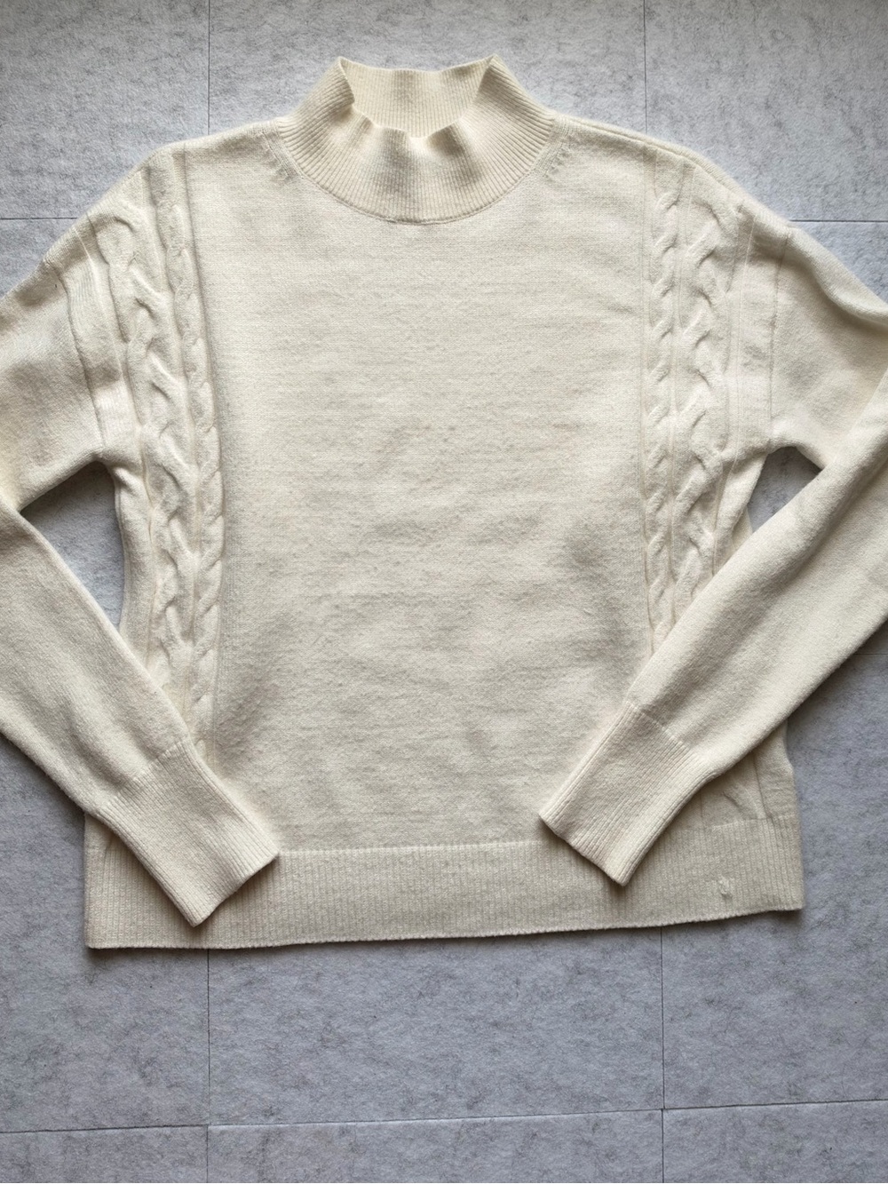 Banana Republic Cream Cable-Panel Turtleneck Sweater